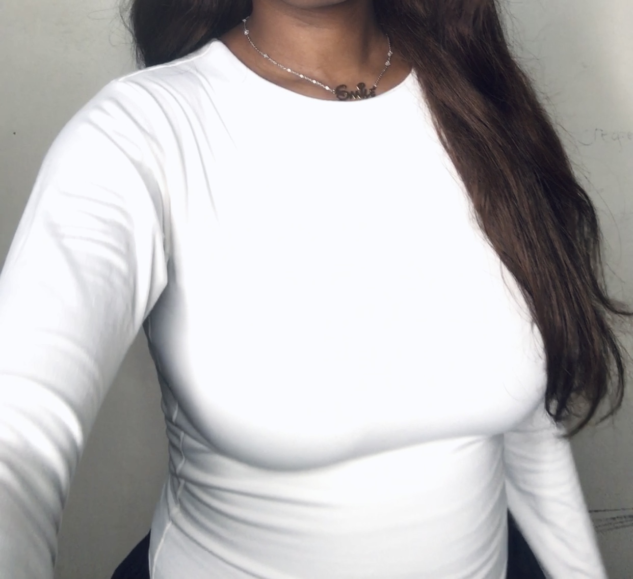 The Crew neck long sleeve crop top 