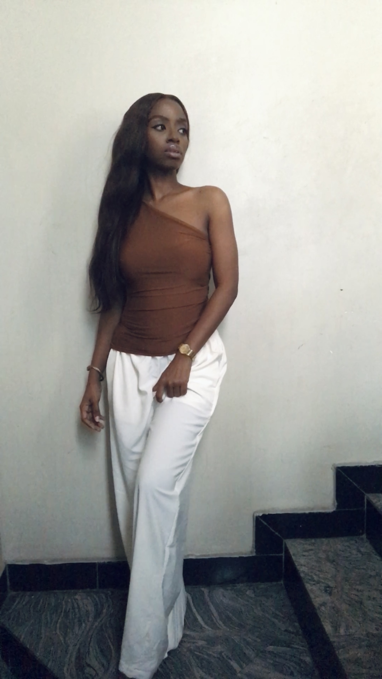 The Mono Sleeve Side Ruched Full Length Too