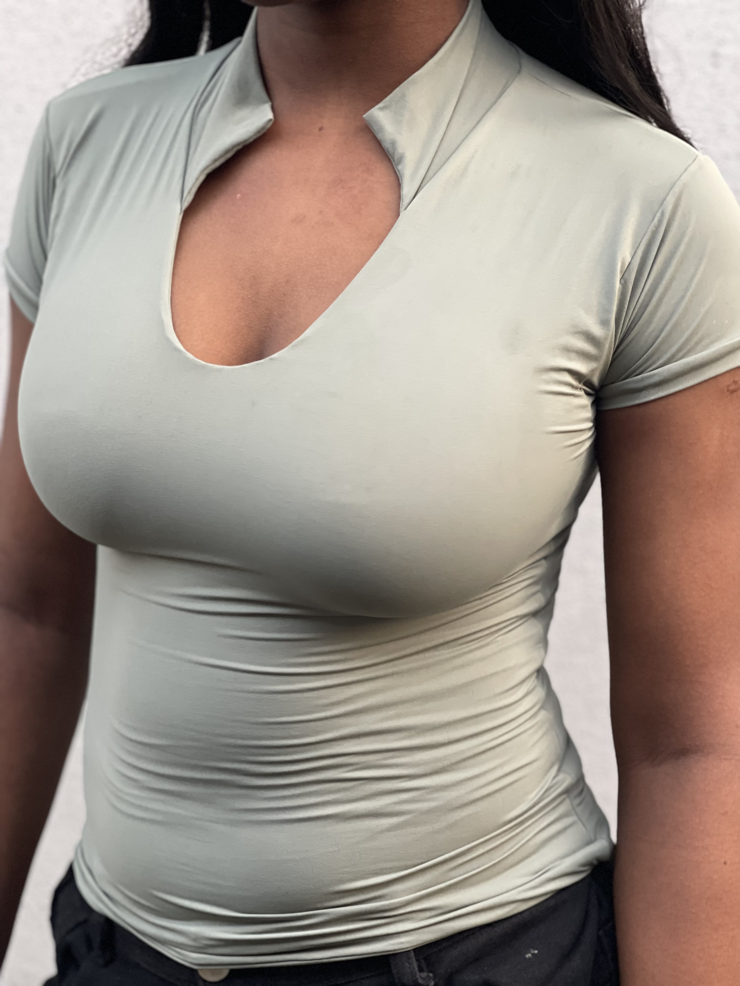 The Collared neck short sleeve full length top