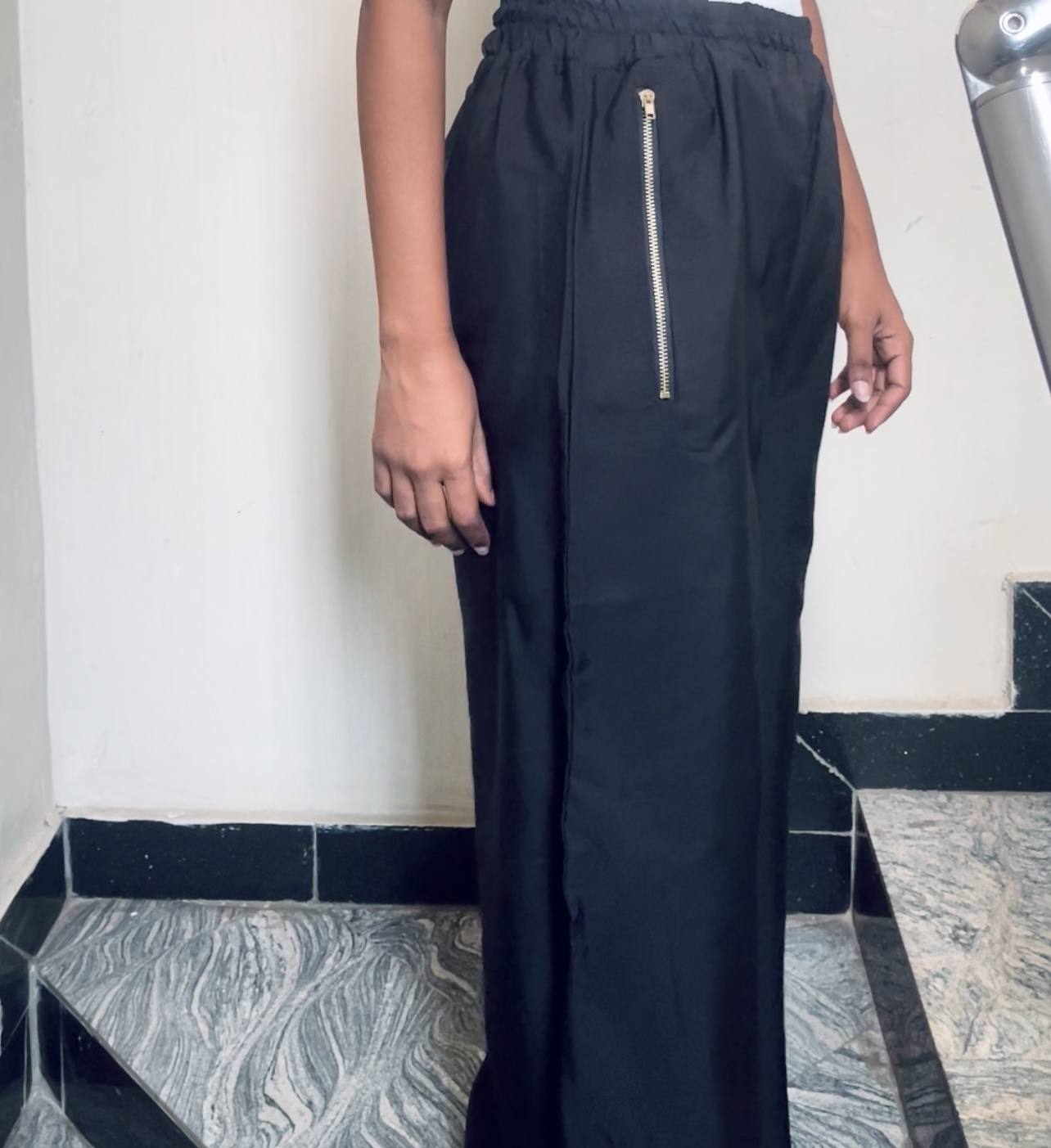 The Faux Jogger Pants with Zipper Detail