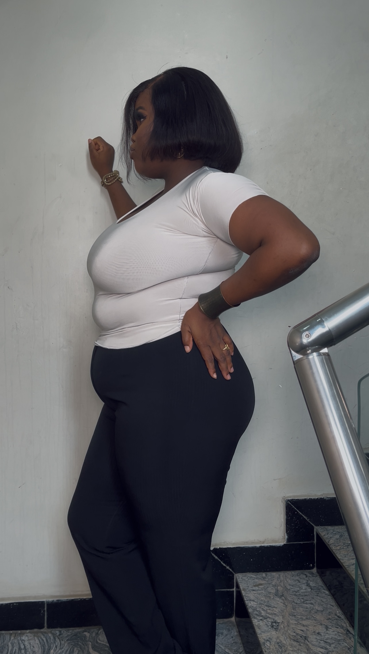 The V-Neck Short Sleeve Full Length Top