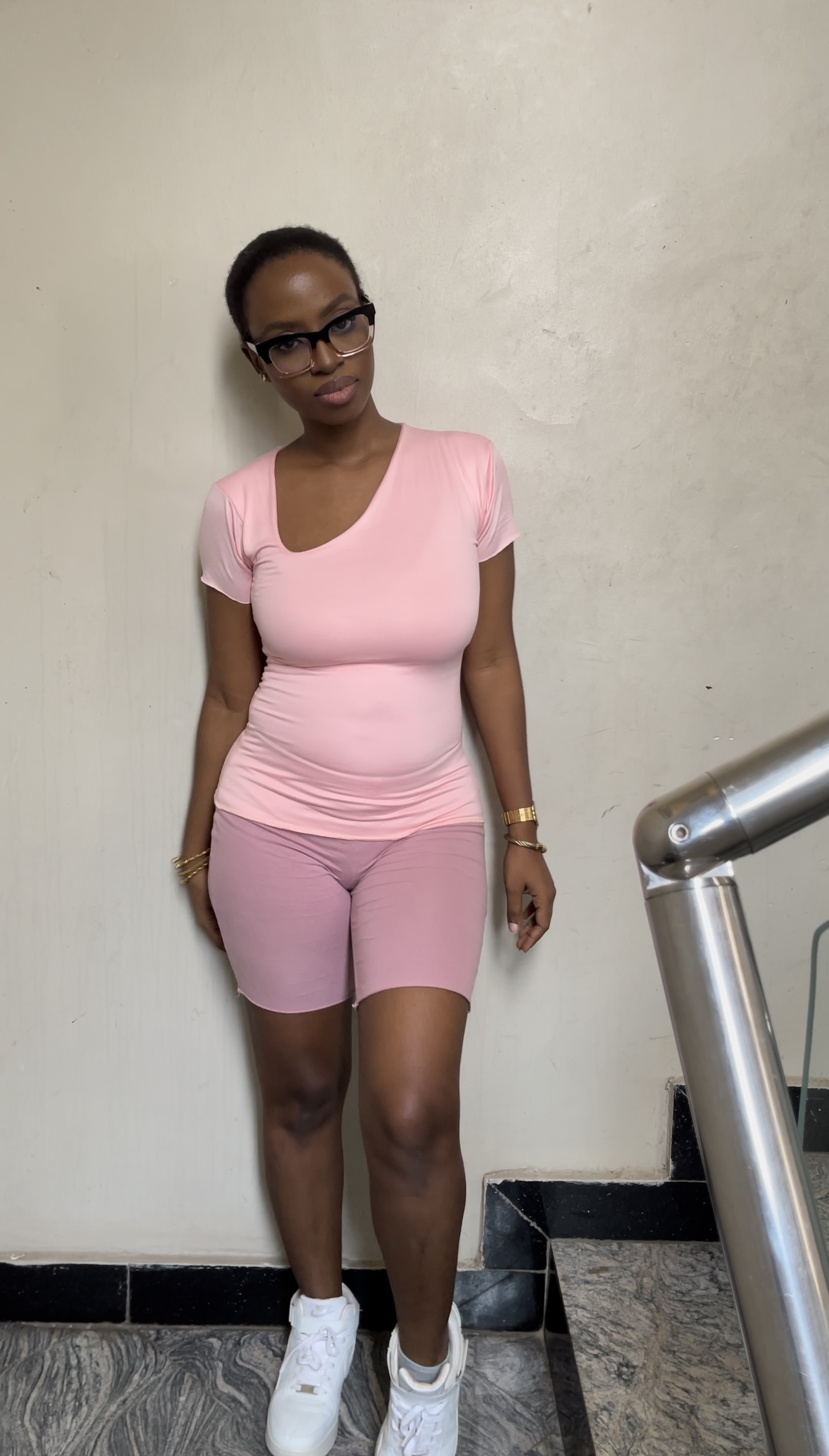 The Side V-Neck Short Sleeve Full Length Top