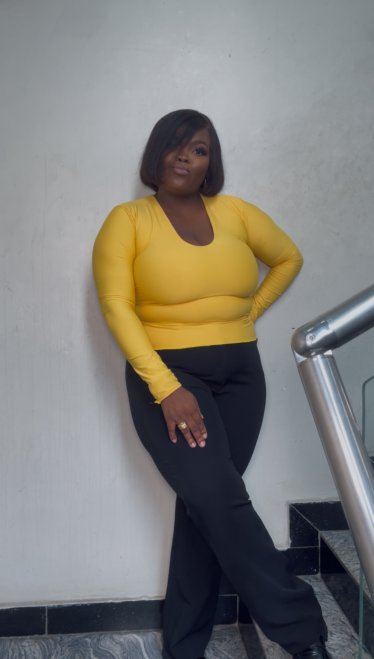 The V Neck Long Sleeve Full Length Top 