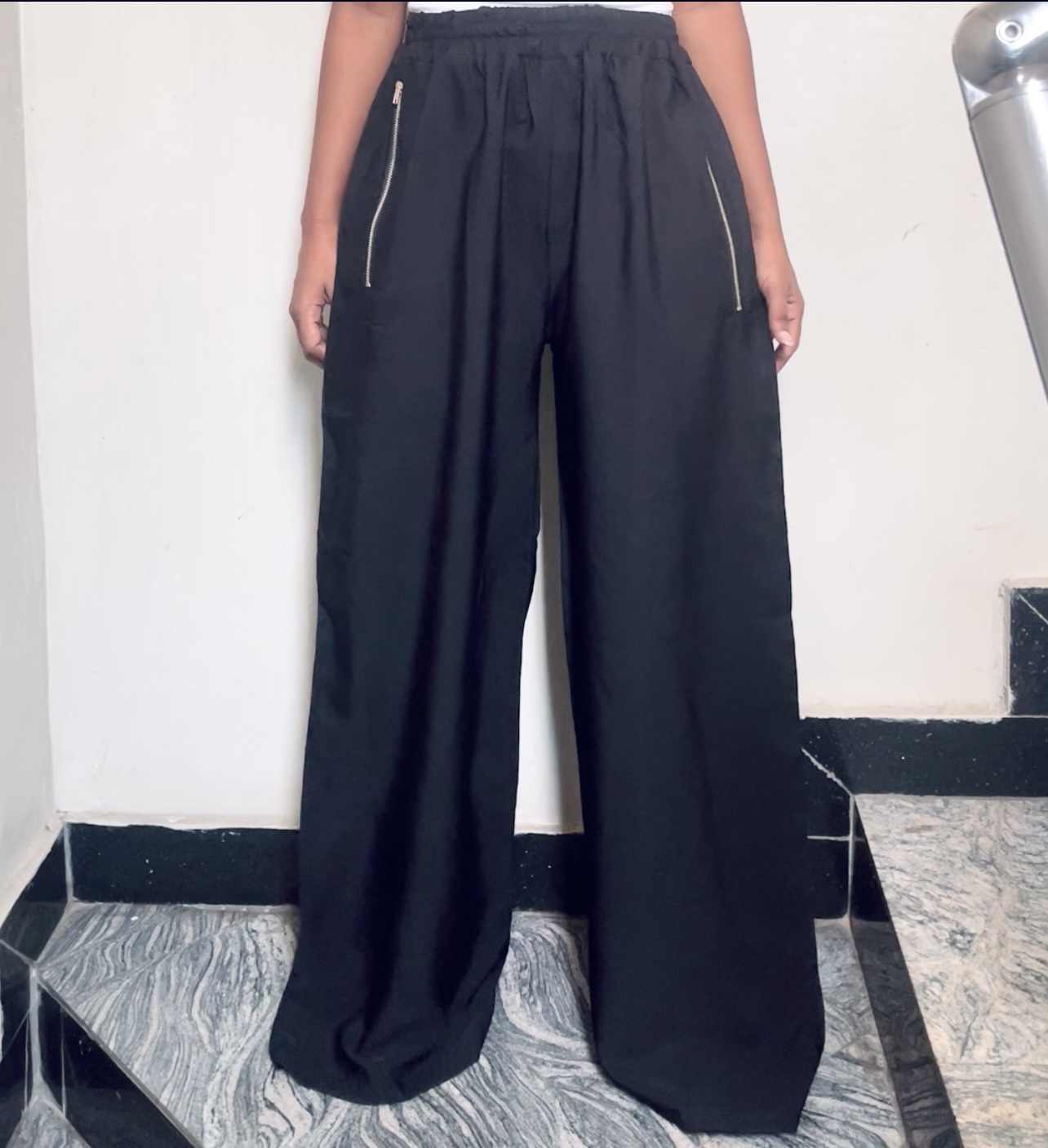 The Faux Jogger Pants with Zipper Detail