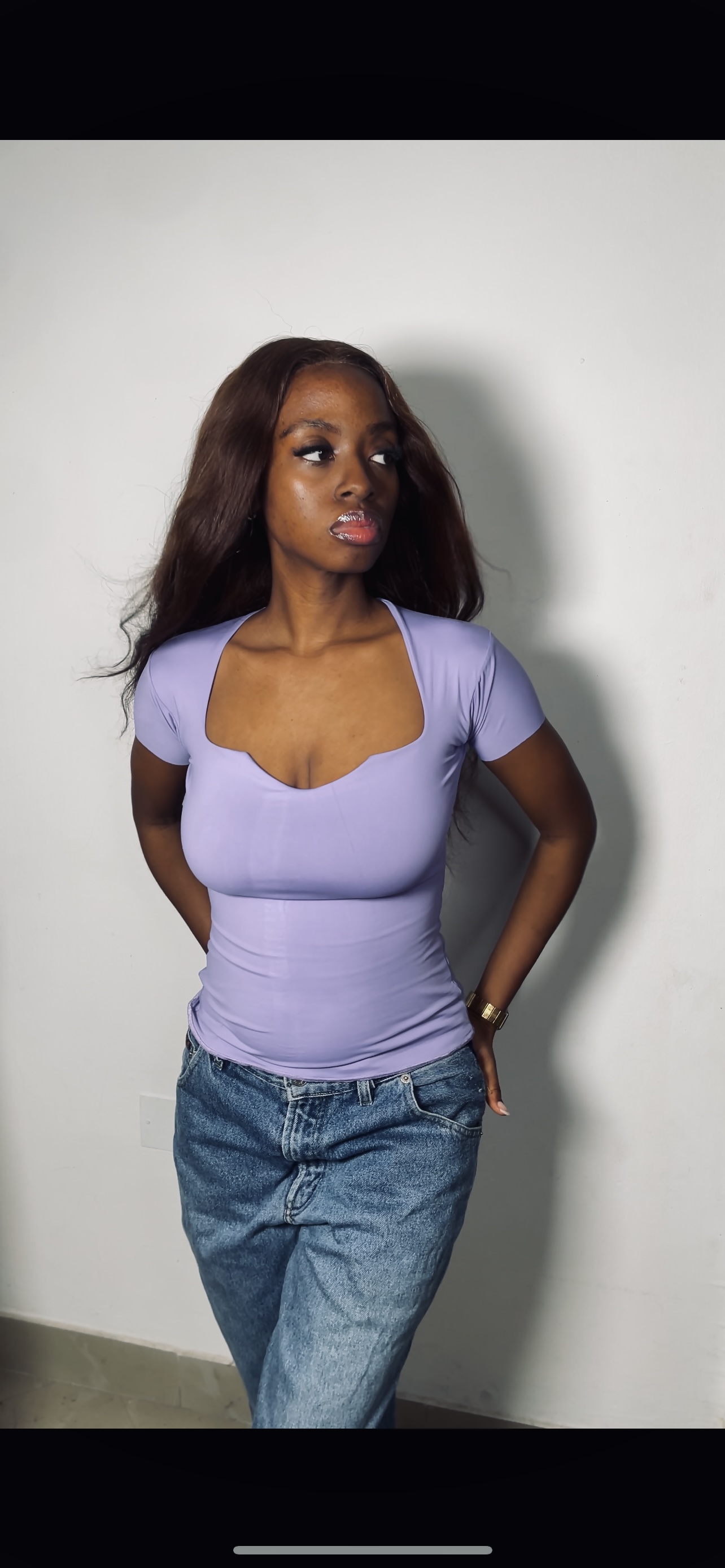 The Reverse Sweetheart Neck Short Sleeve Full Length Top