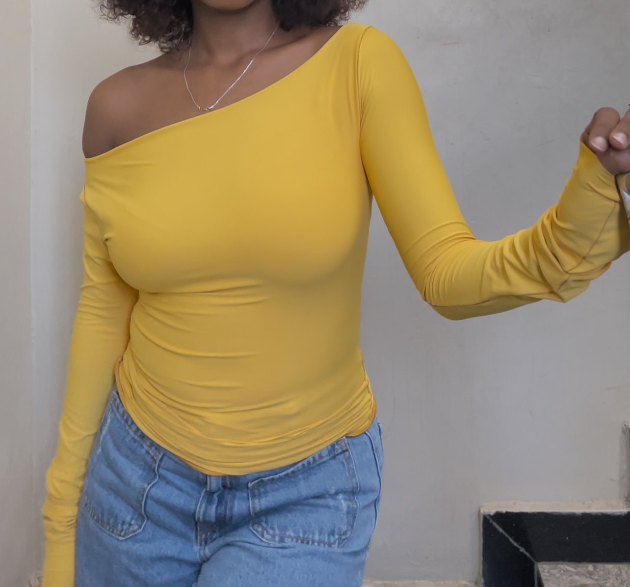 The Slash Neck Long Sleeve Full Length Top