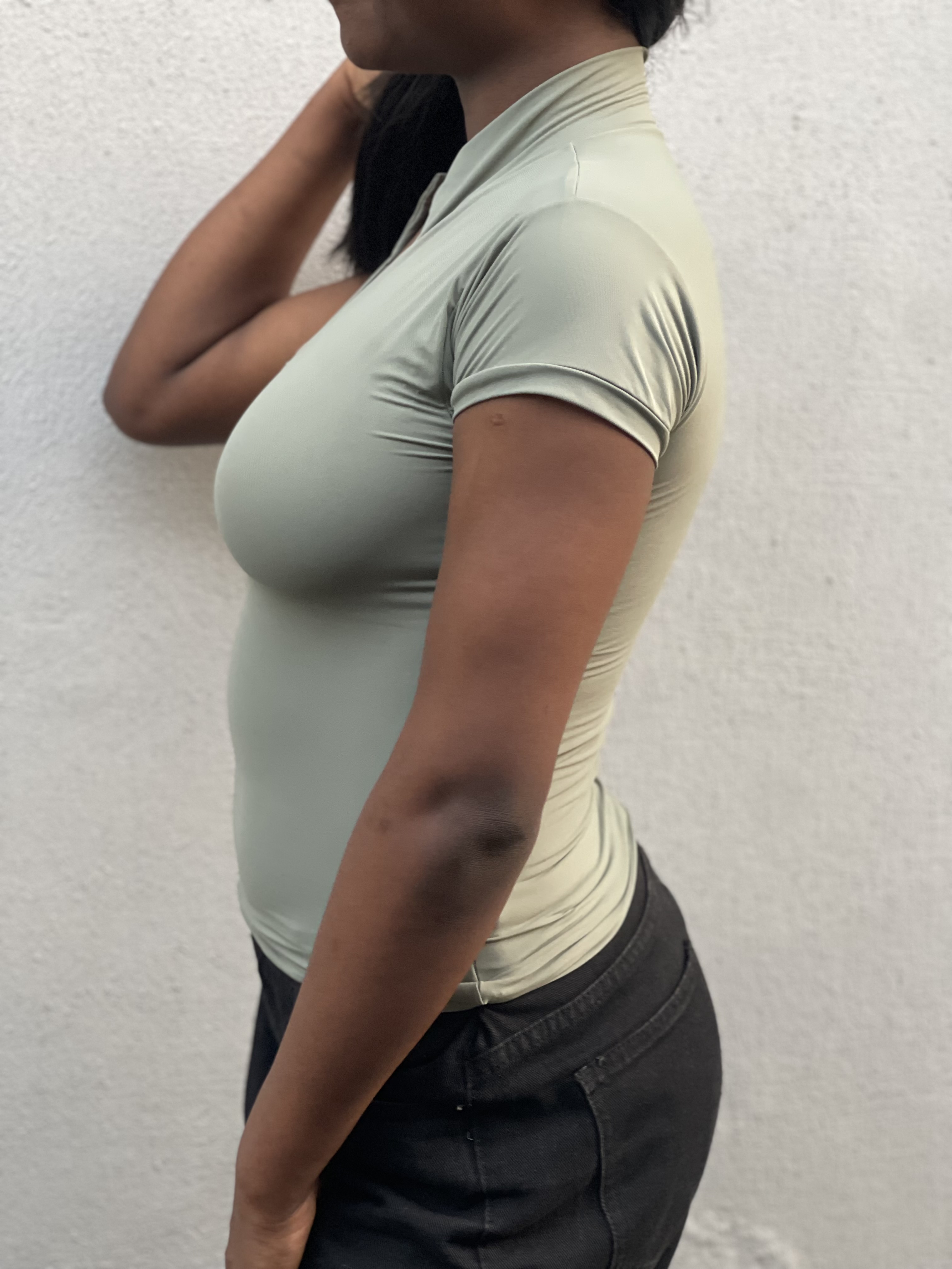 The Collared neck short sleeve full length top