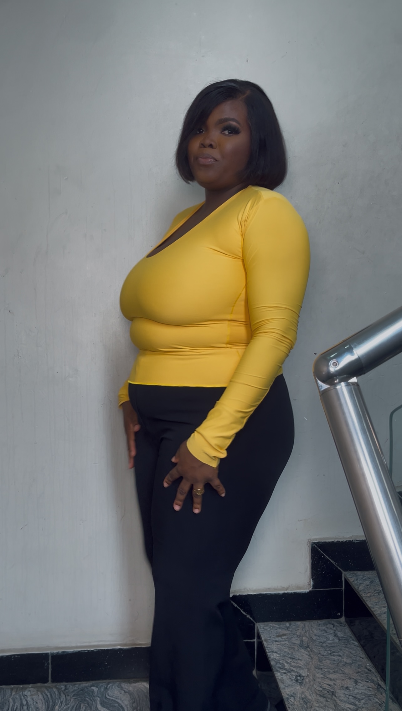 The V Neck Long Sleeve Full Length Top 