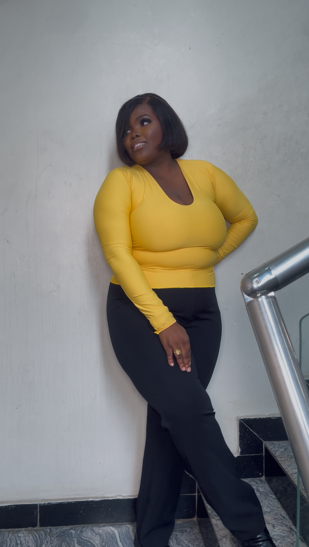 The V Neck Long Sleeve Full Length Top 