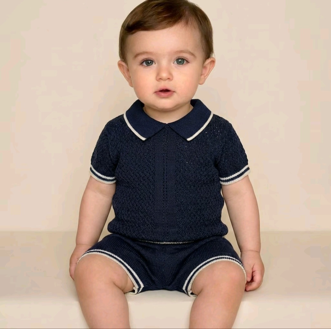 Spanish Navy Baby Knit Set