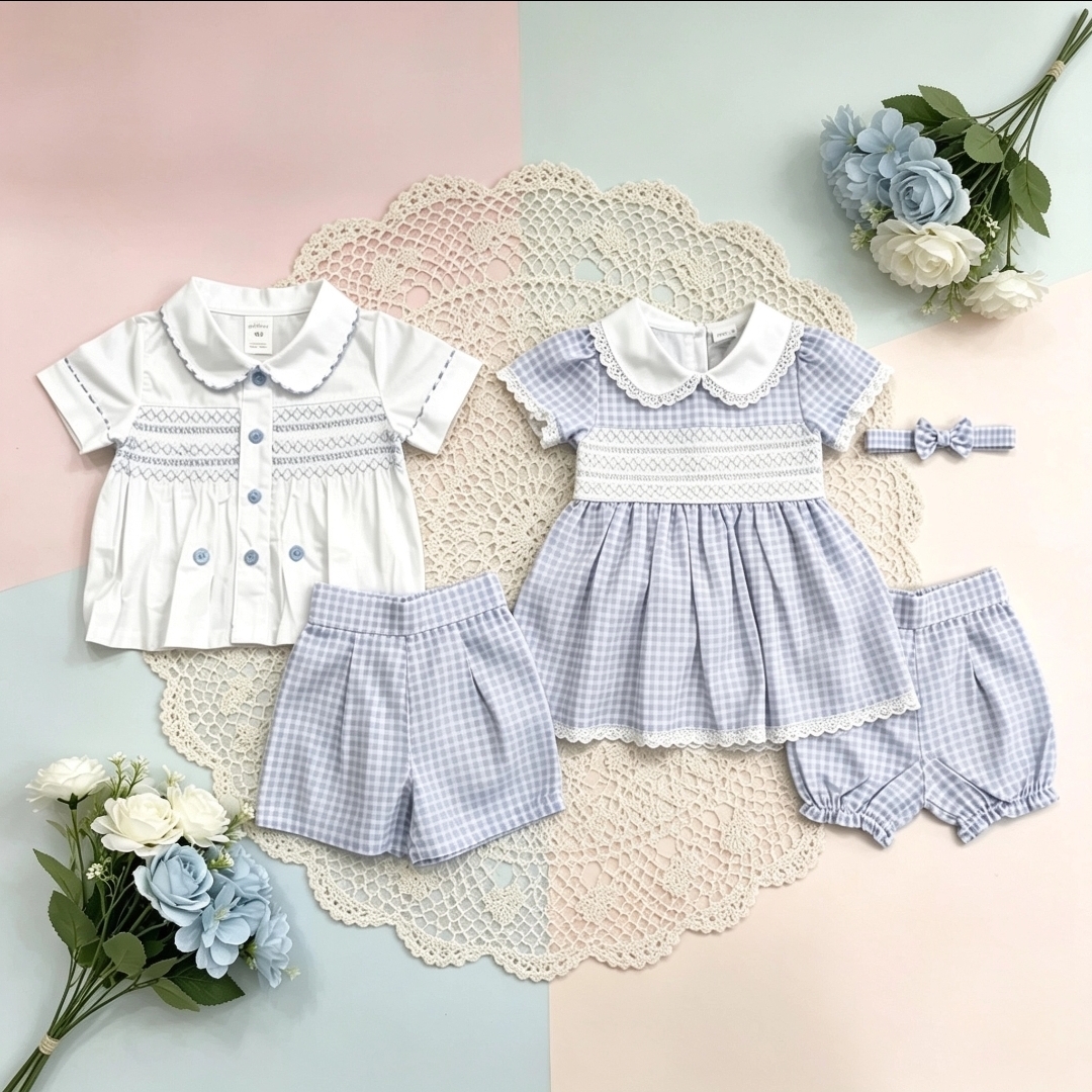 Baby Boy Smocked Shirt & Shorts Set