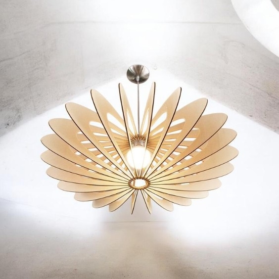 Lámpara Colgante Flor de Madera