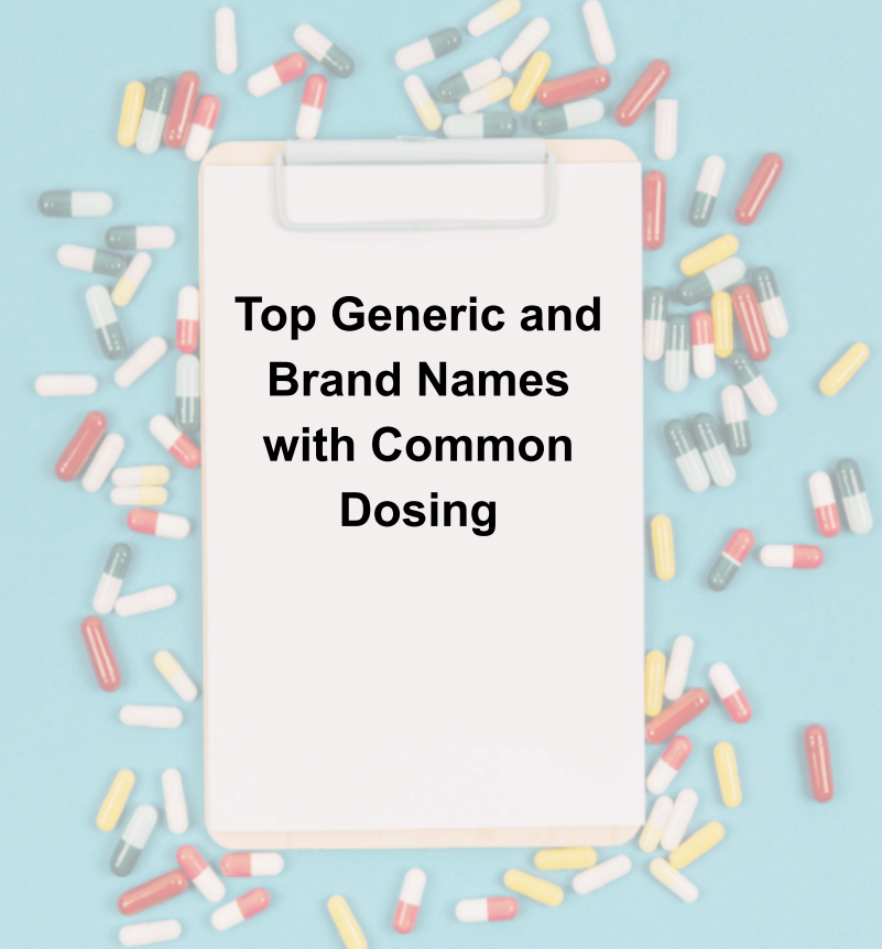 Top Generic and Brands with Common Dosing