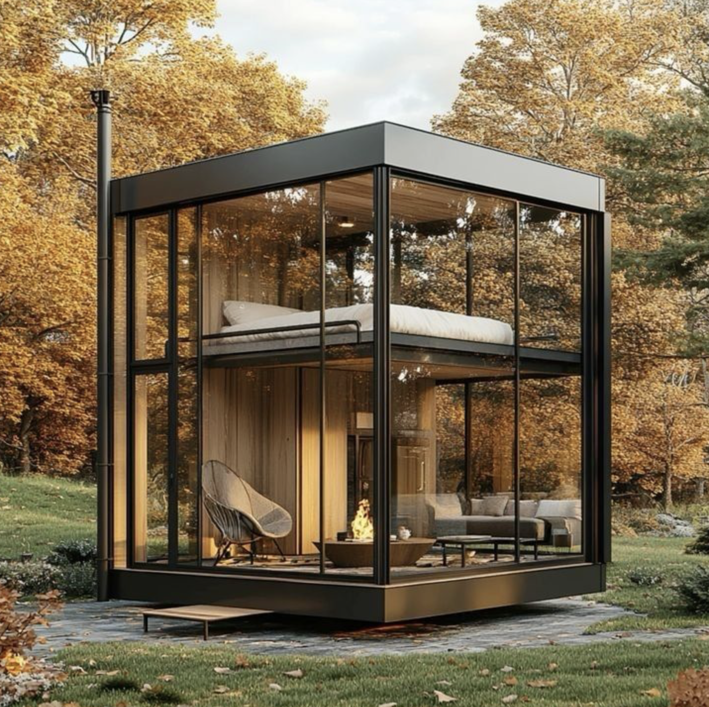 Modern Glass Cabin Getaway
