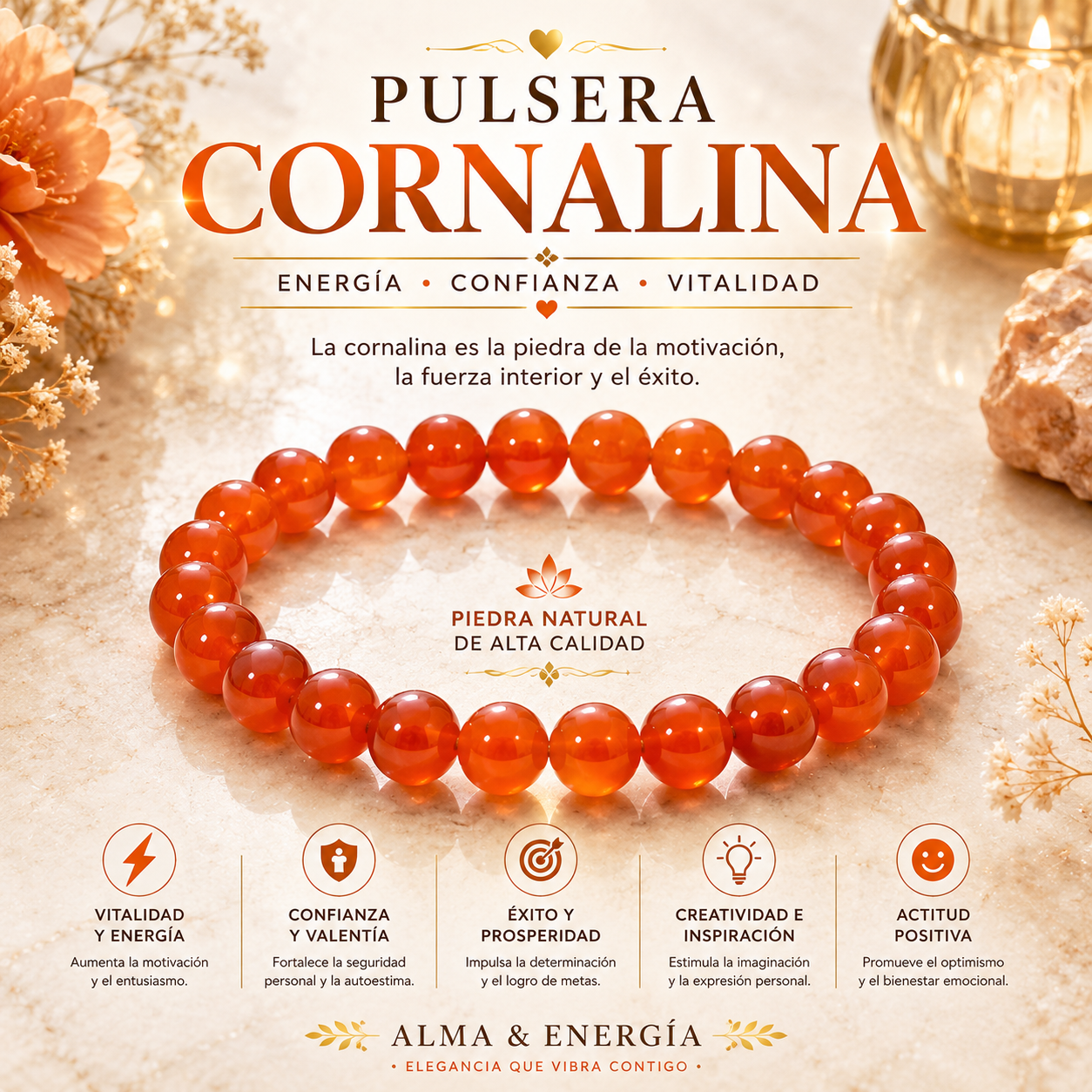 Pulsera Cornalina