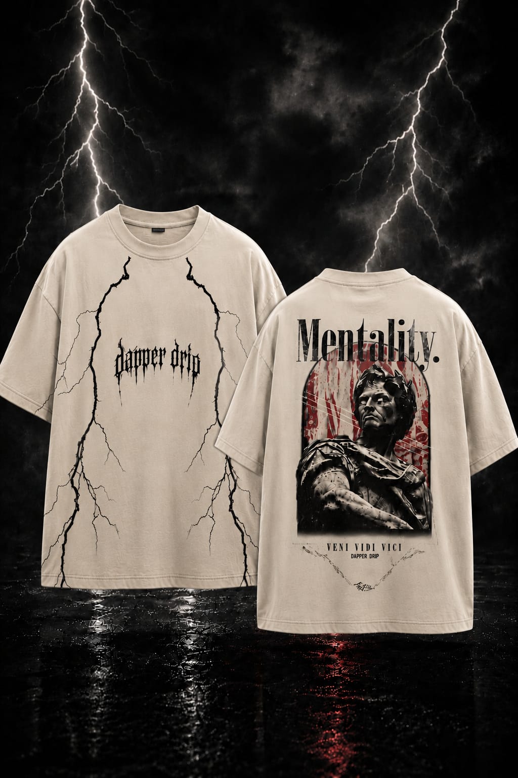 Mentality OFF White Graphic Oversized T-Shirt