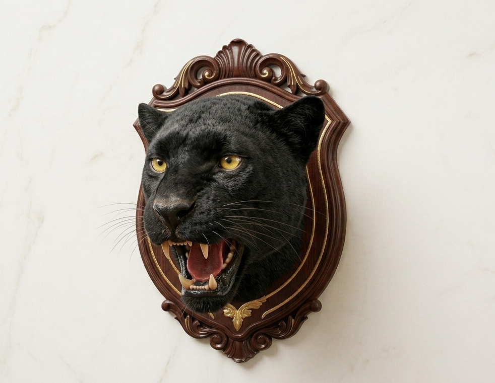Royal Wall Mounted Black Panther Head