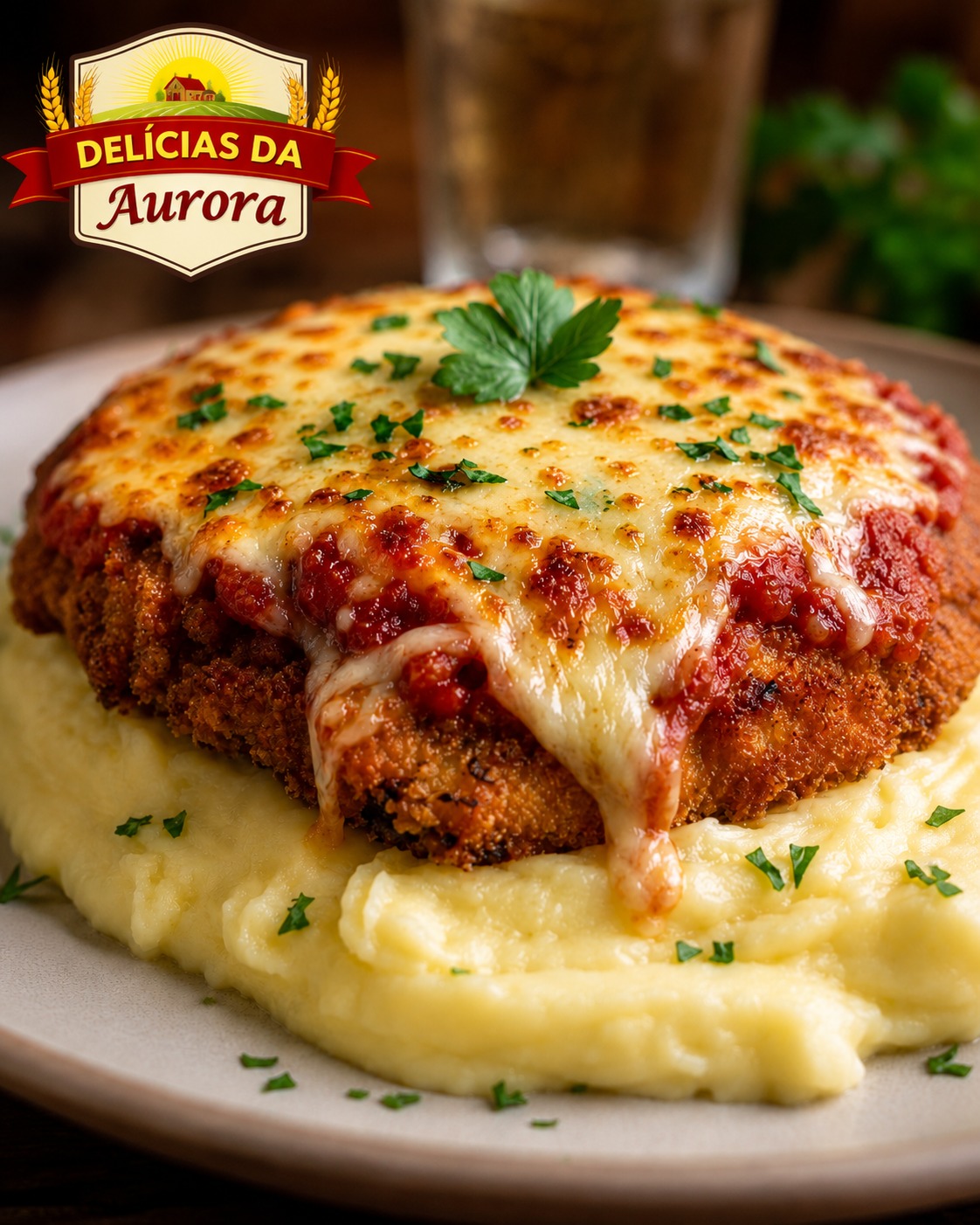 Filé a parmegiana de filé de tilápia