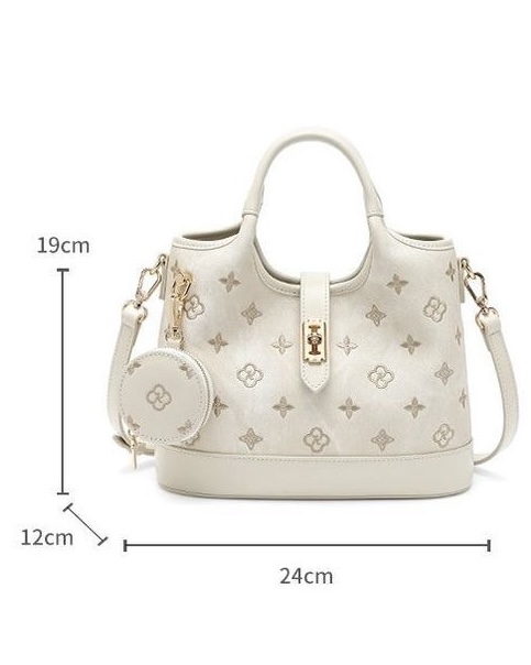CK&WQ Paris Luxury Monogram Bucket Handbag (with Mini Pouch)
