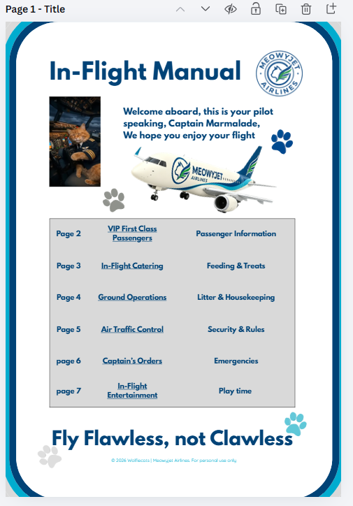 Meowyjet Airlines In-Flight Manual