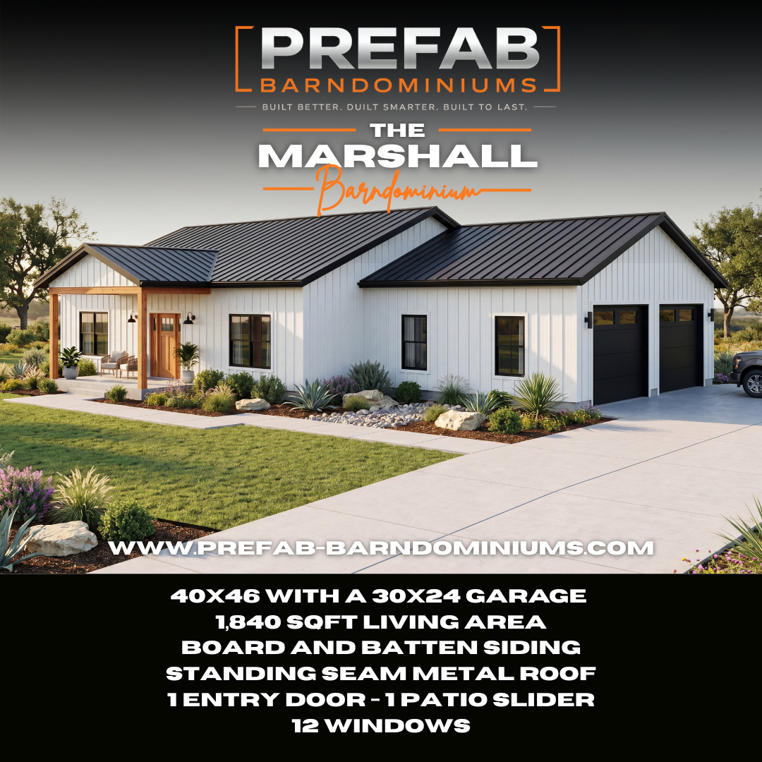 The Marshall Barndominium - Prefab Kit Package