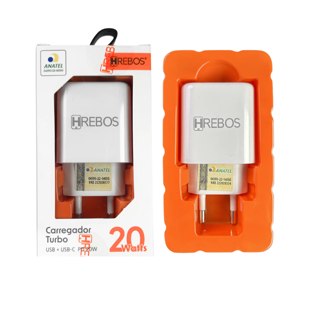 Carregador Turbo Hrebos USB-C e USB