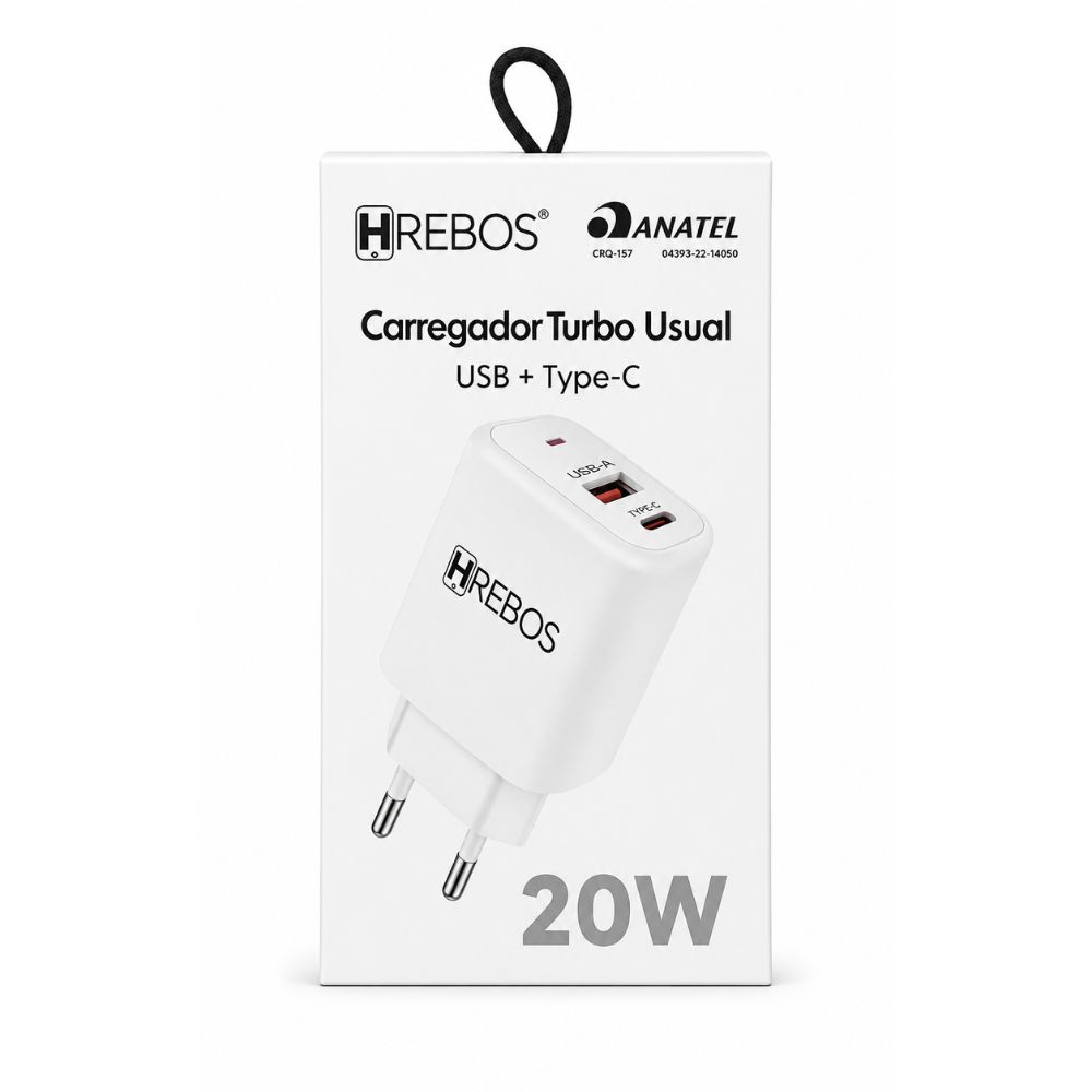 Carregador Turbo Hrebos USB-C e USB