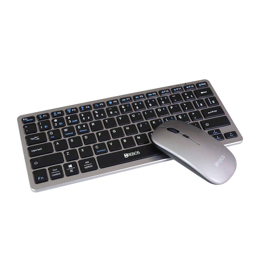 Kit Teclado e Mouse Sem Fio Hrebos