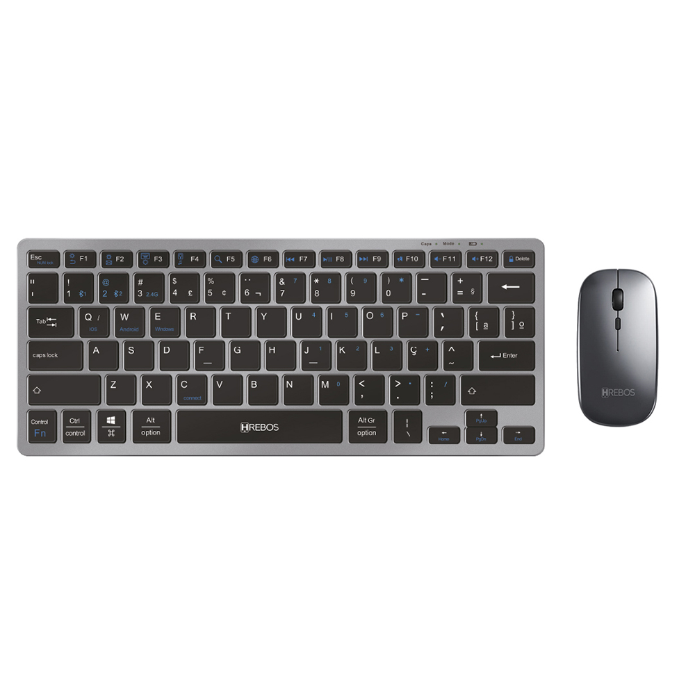 Kit Teclado e Mouse Sem Fio Hrebos