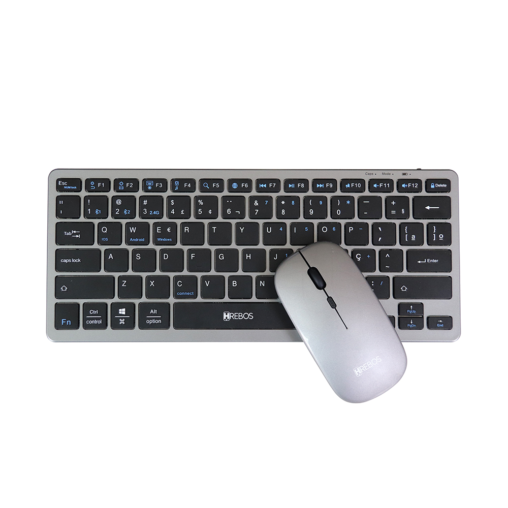 Kit Teclado e Mouse Sem Fio Hrebos