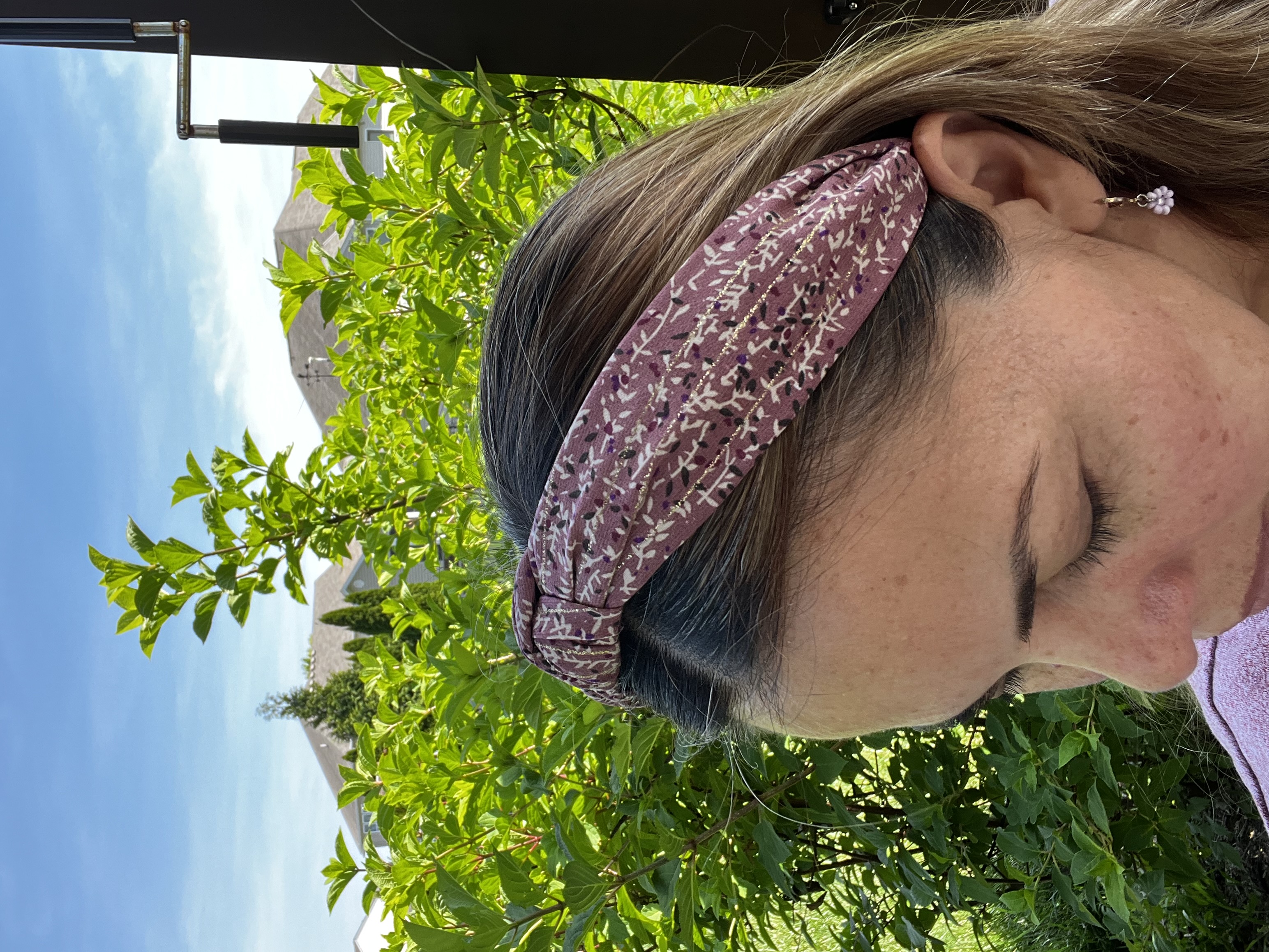 Pink Floral Hard Headband