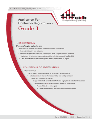 Register CIBD Grade 1