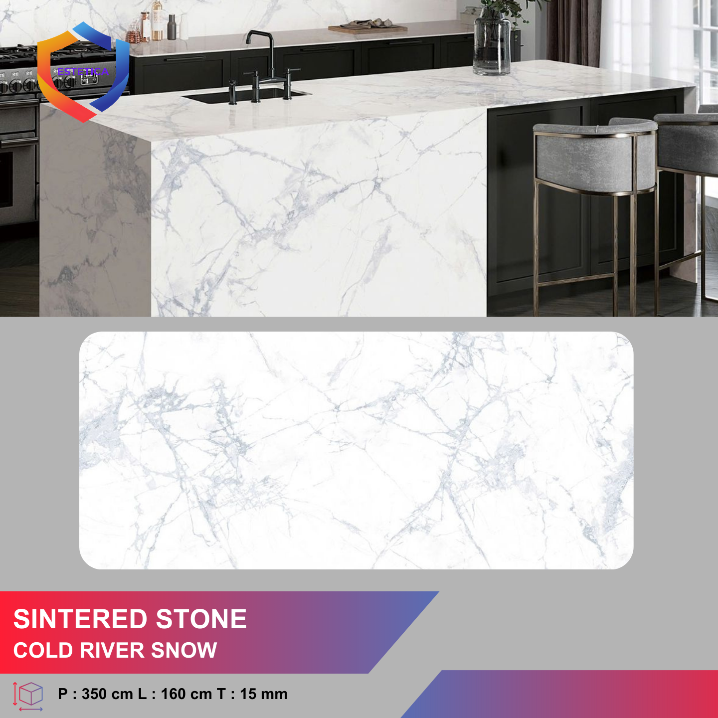 Sintered Stone - Cold River Snow