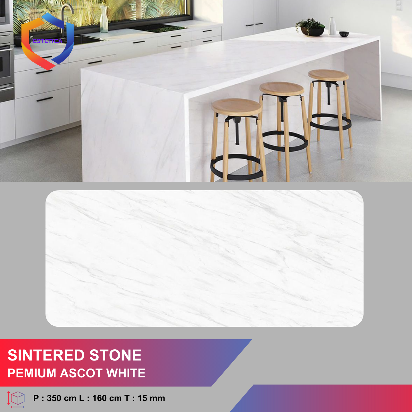 Sintered Stone Slab Ascot White