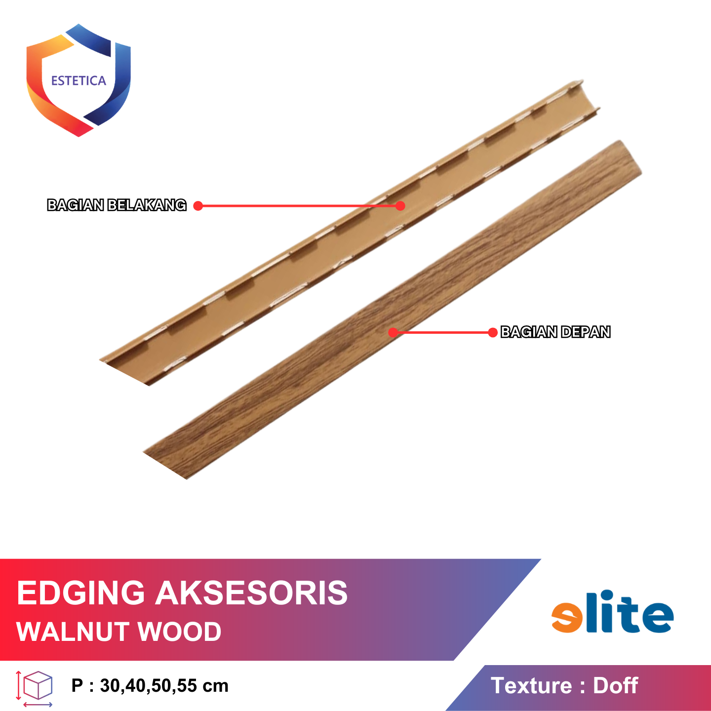 Walnut Wood Edging Accessory