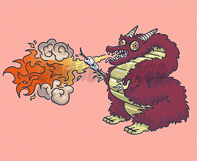 Marshmallow Roasting Dragon Sticker