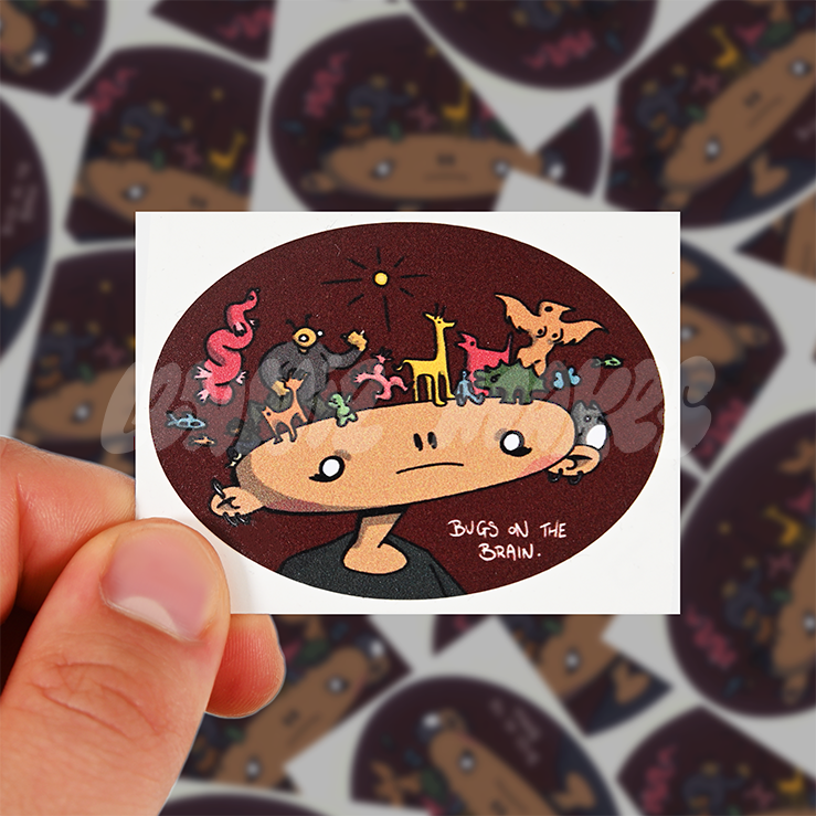 Bugs on the Brain Sticker