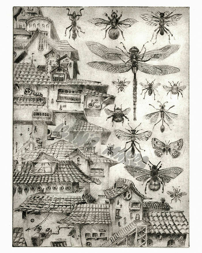 The Swarm Etching - A5/A4/A3 Print