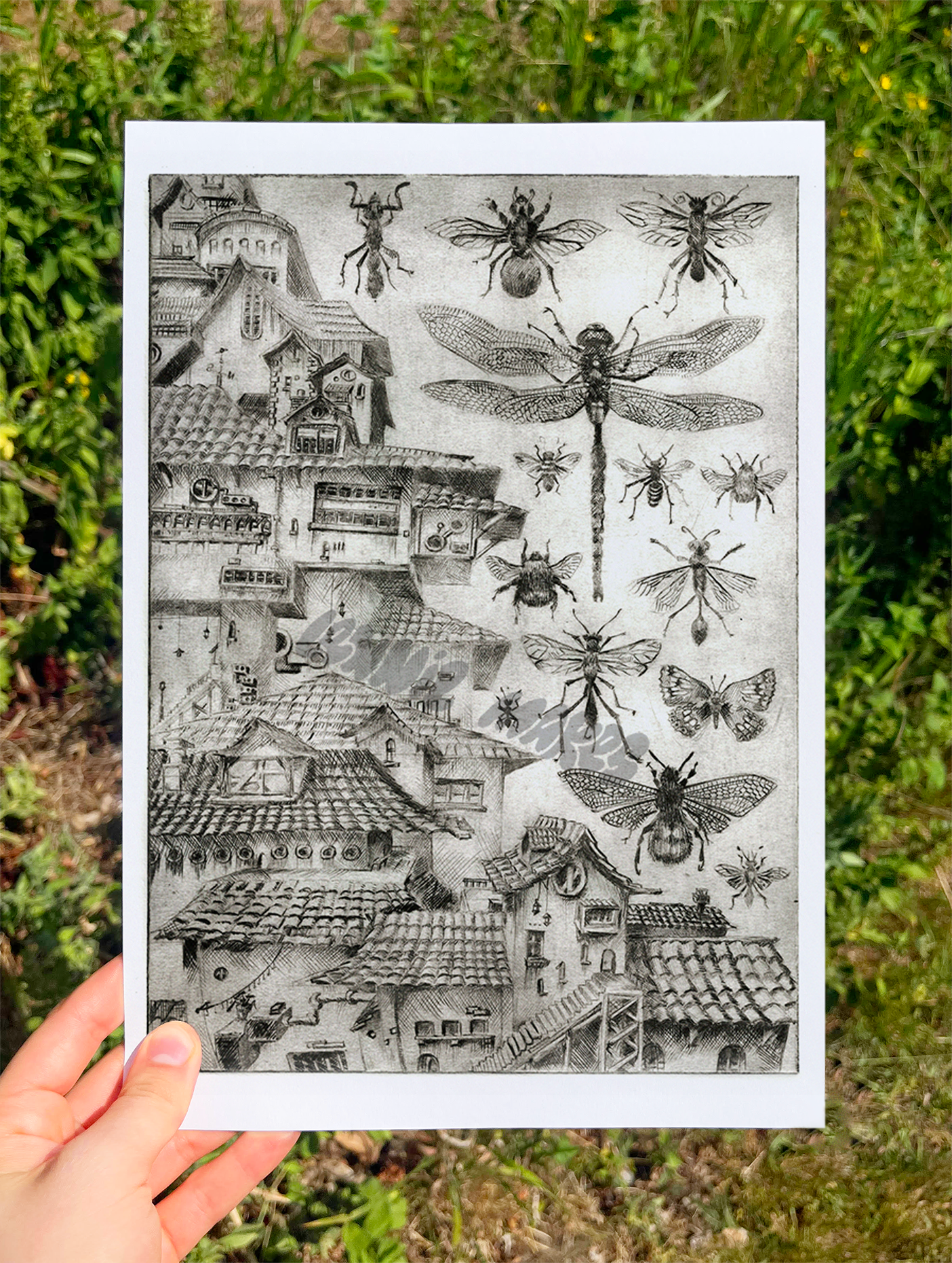The Swarm Etching - A5/A4/A3 Print