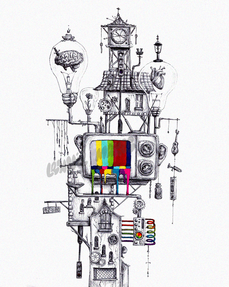 Leaking TV Buildings - A5/A4/A3 Print