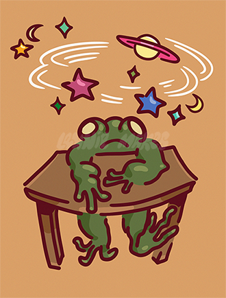 Confused Little Froggy Sticker
