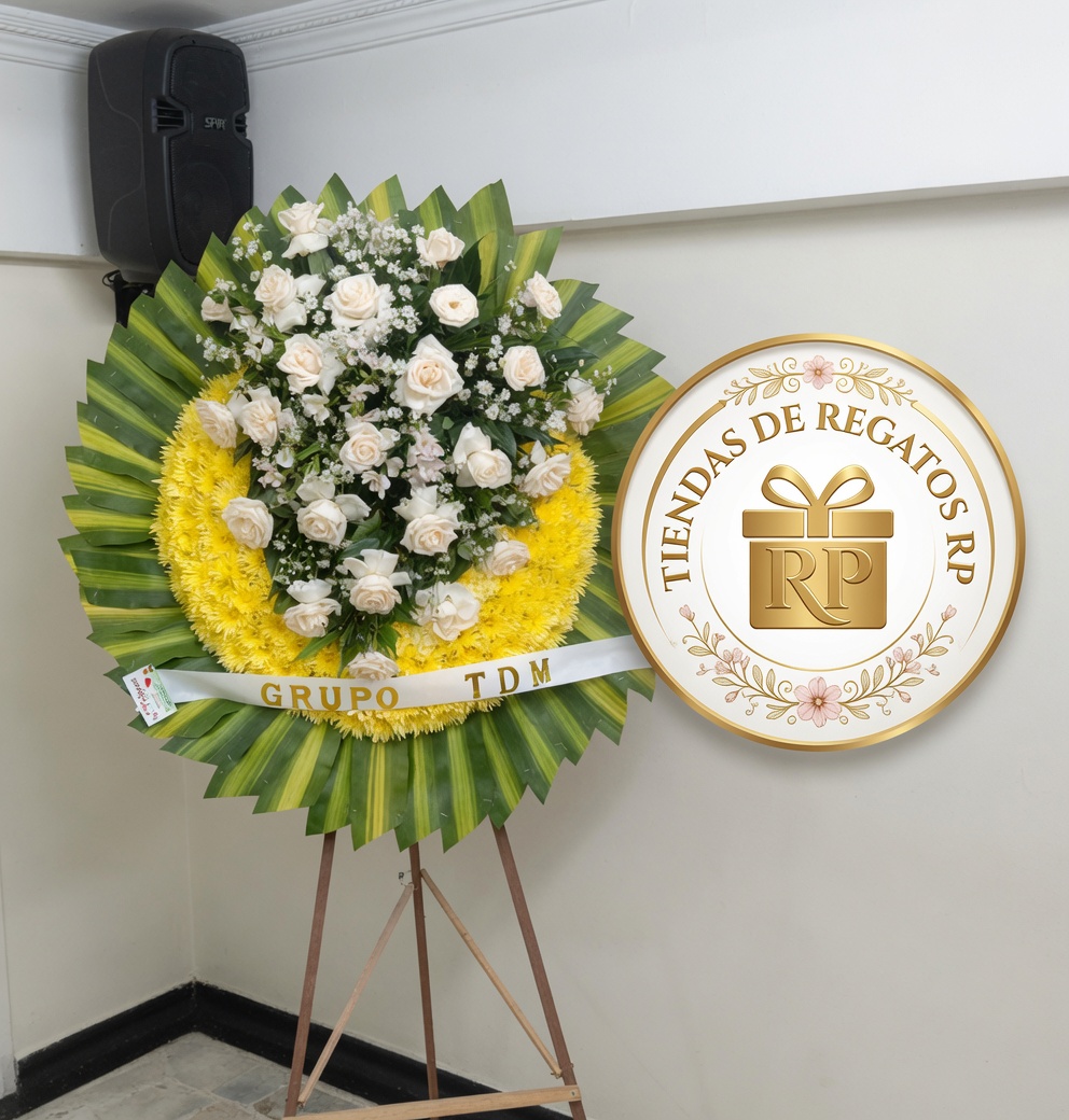 Corona Fúnebre de Rosas Blancas