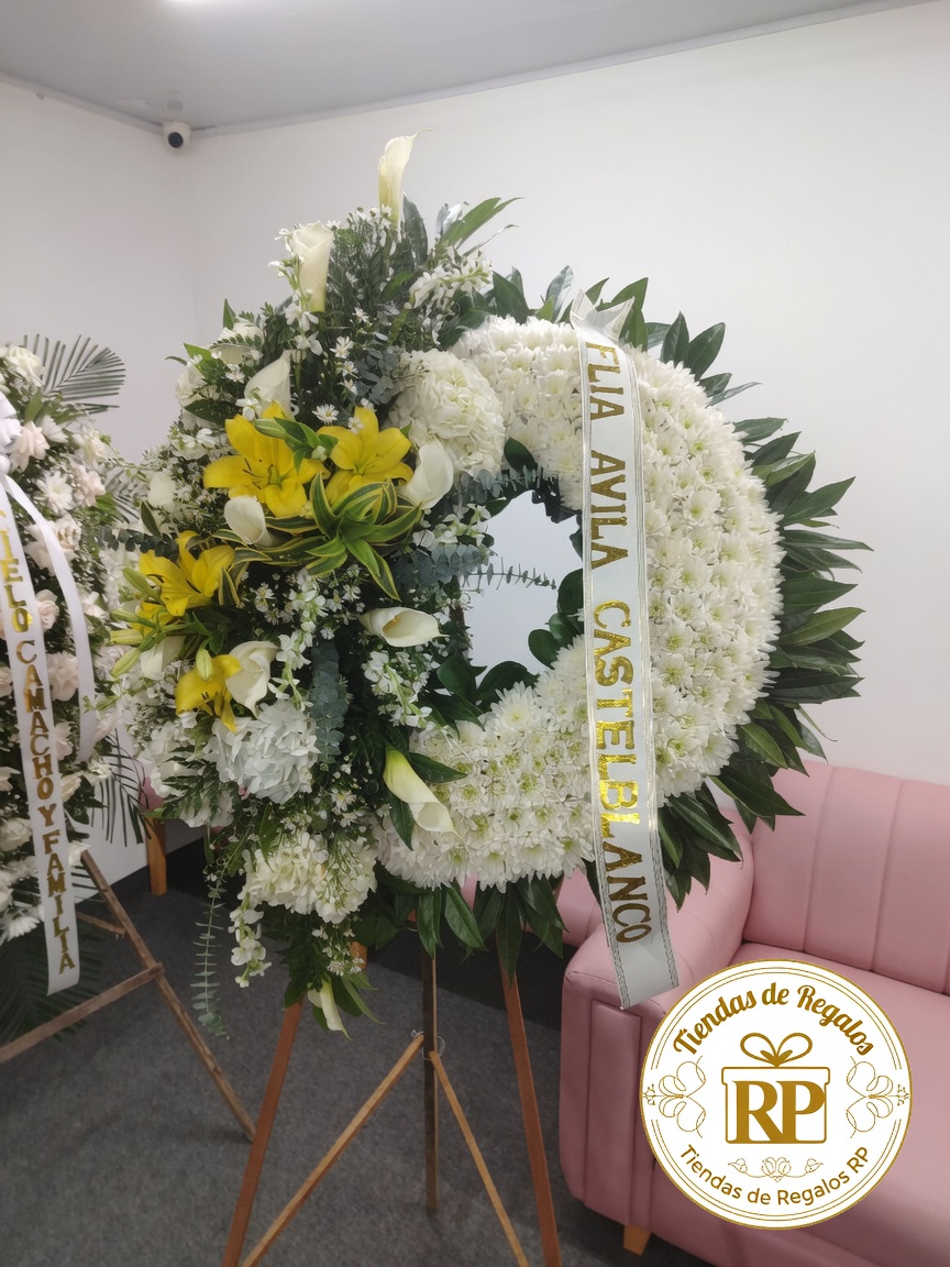 Corona fúnebre floral