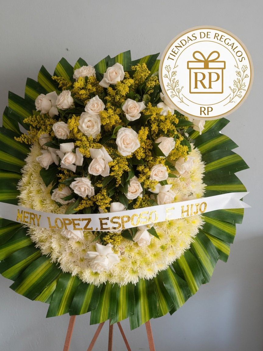 Corona Fúnebre de Rosas Blancas