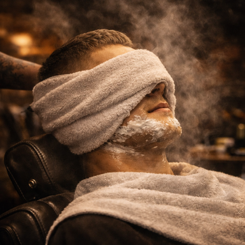 Premium Cut & Beard + Hot Towel Mask