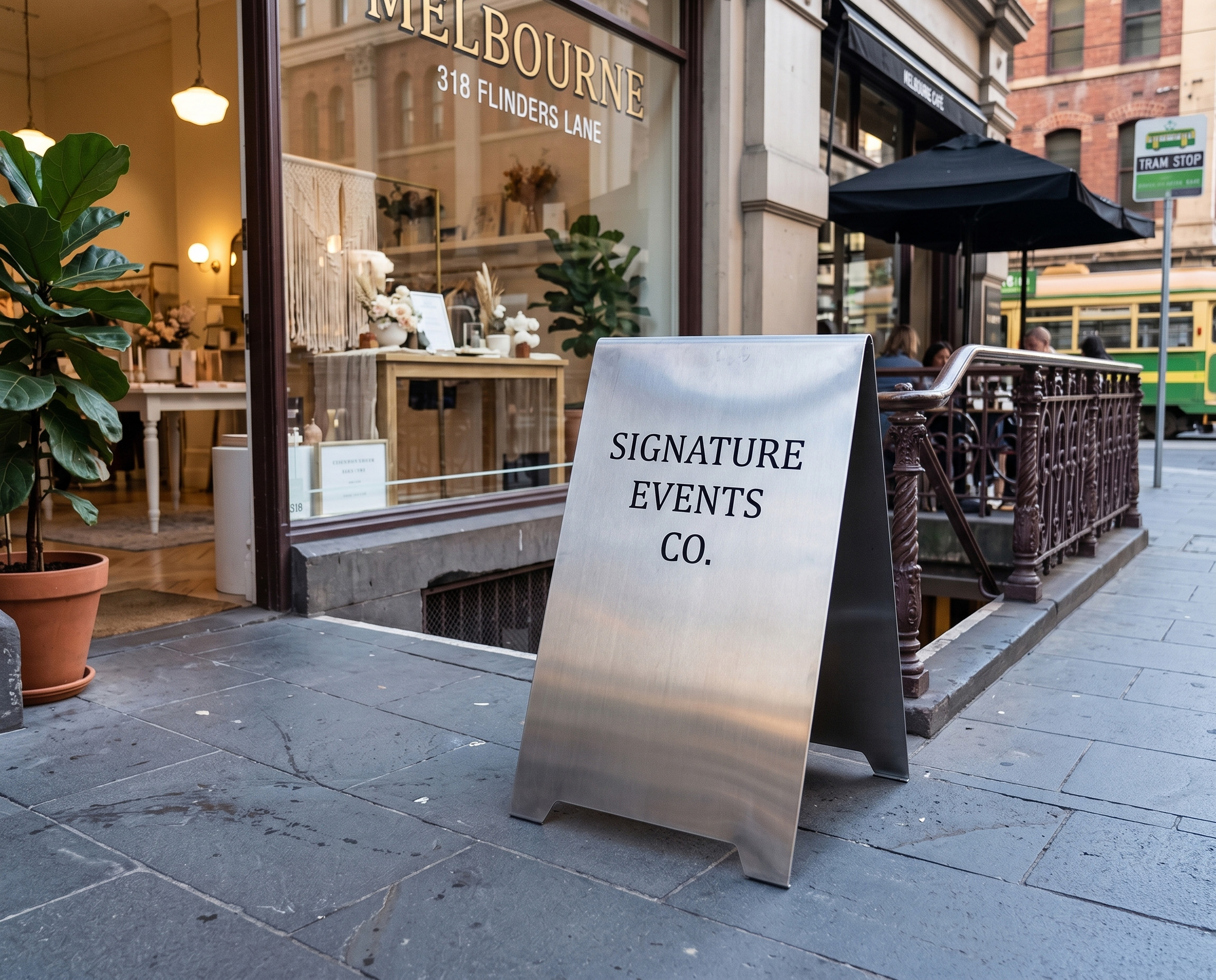 Stainless Steel Storefront Sign