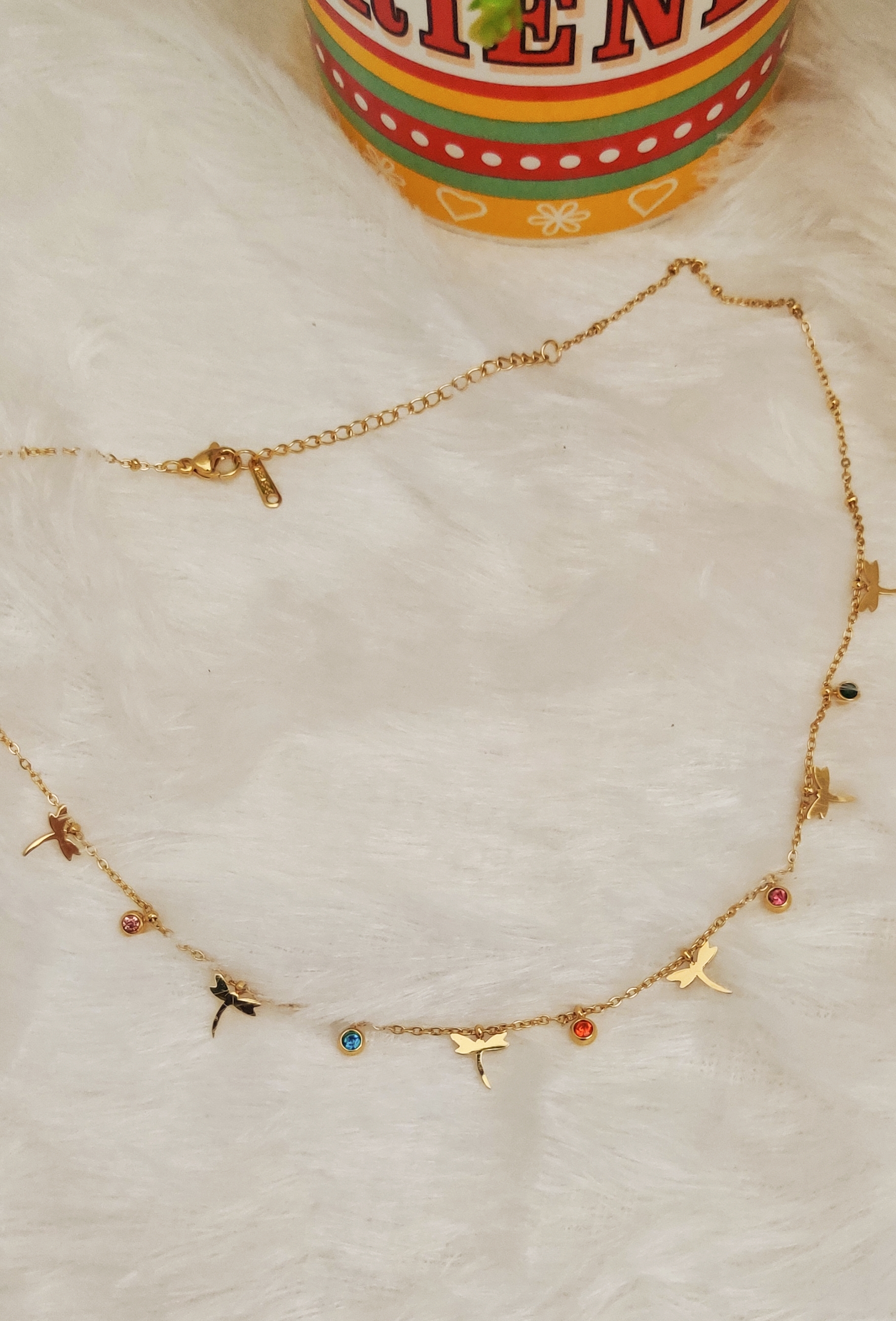 Gold Toned Bird Charm Necklace