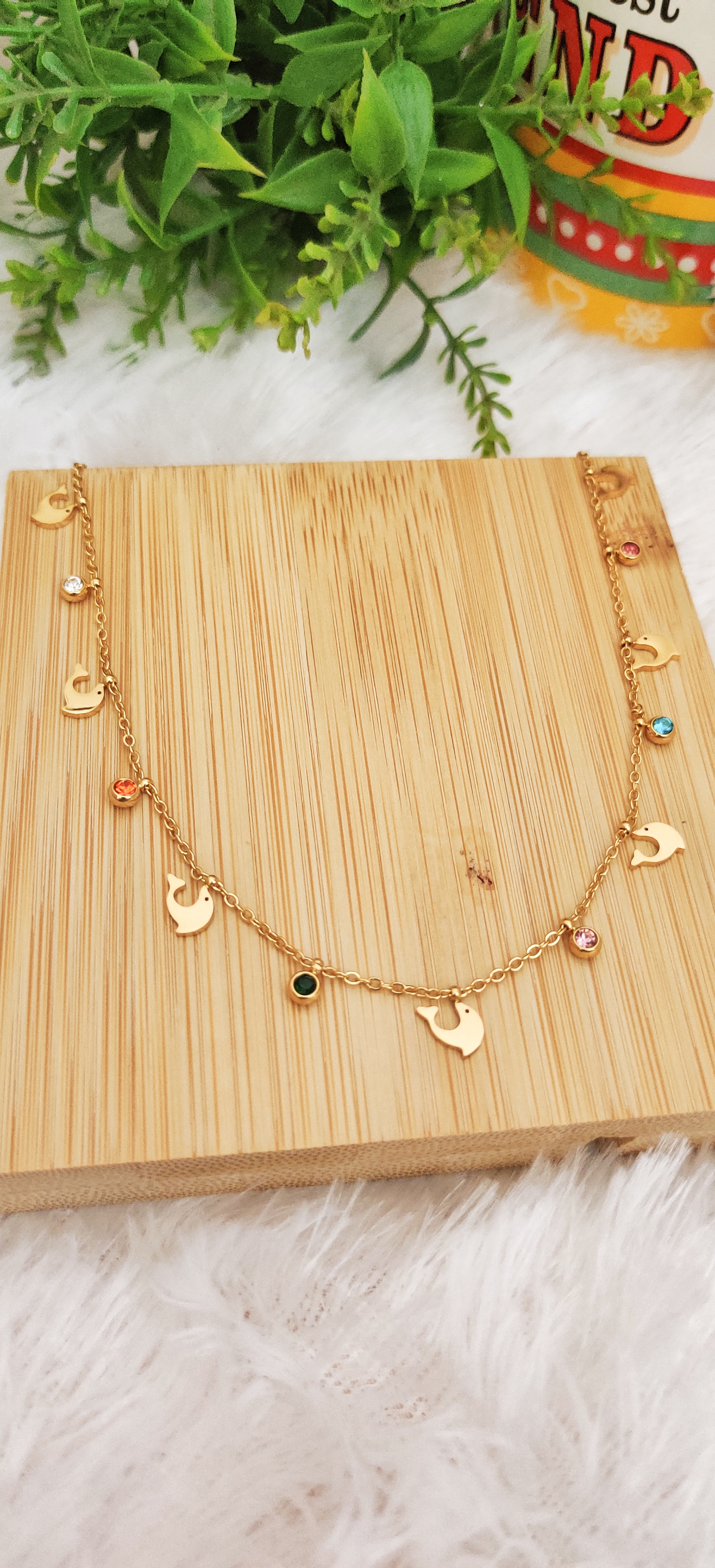 Gold Dolphin Charm Necklace