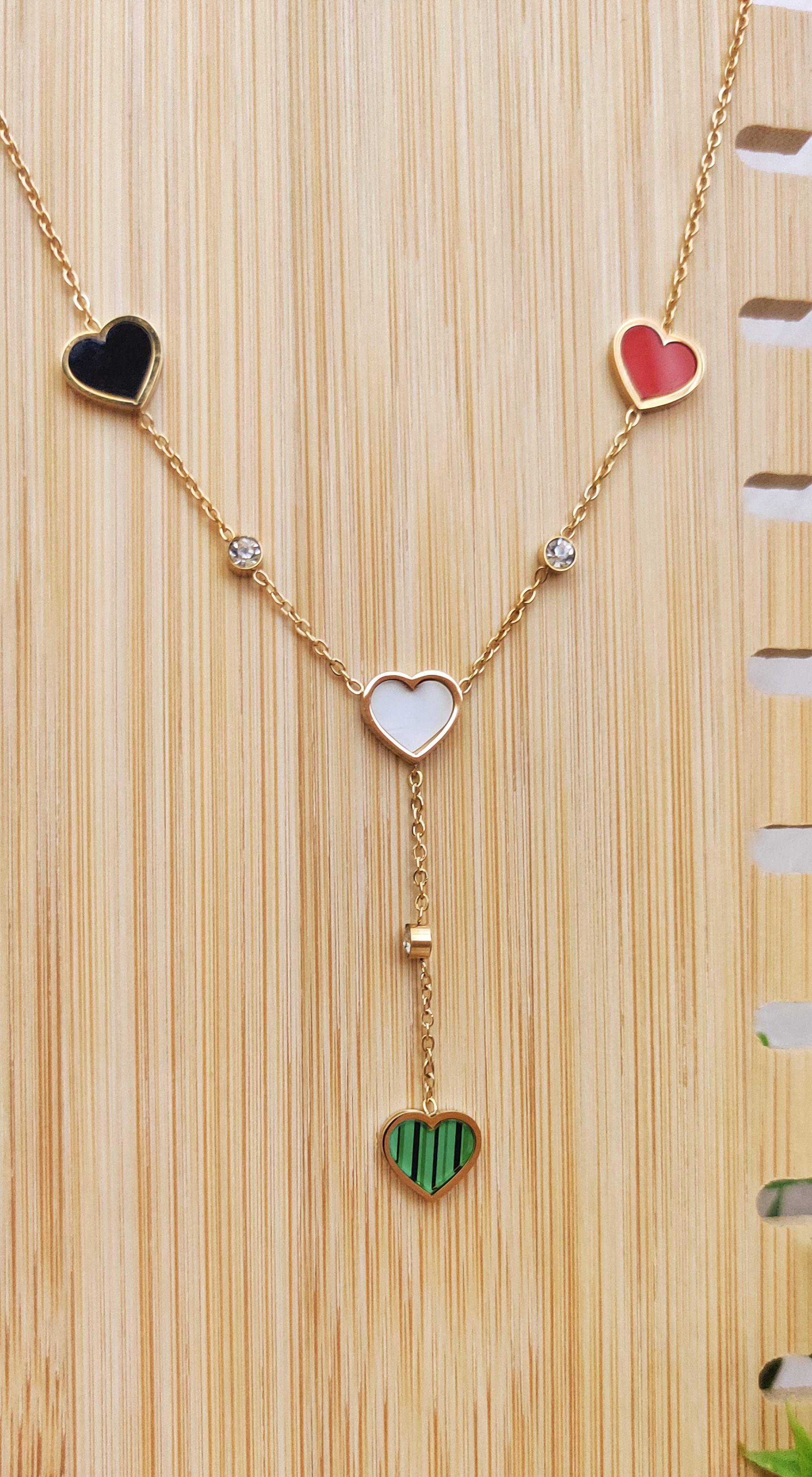 Multicolor Heart Pendant Necklace