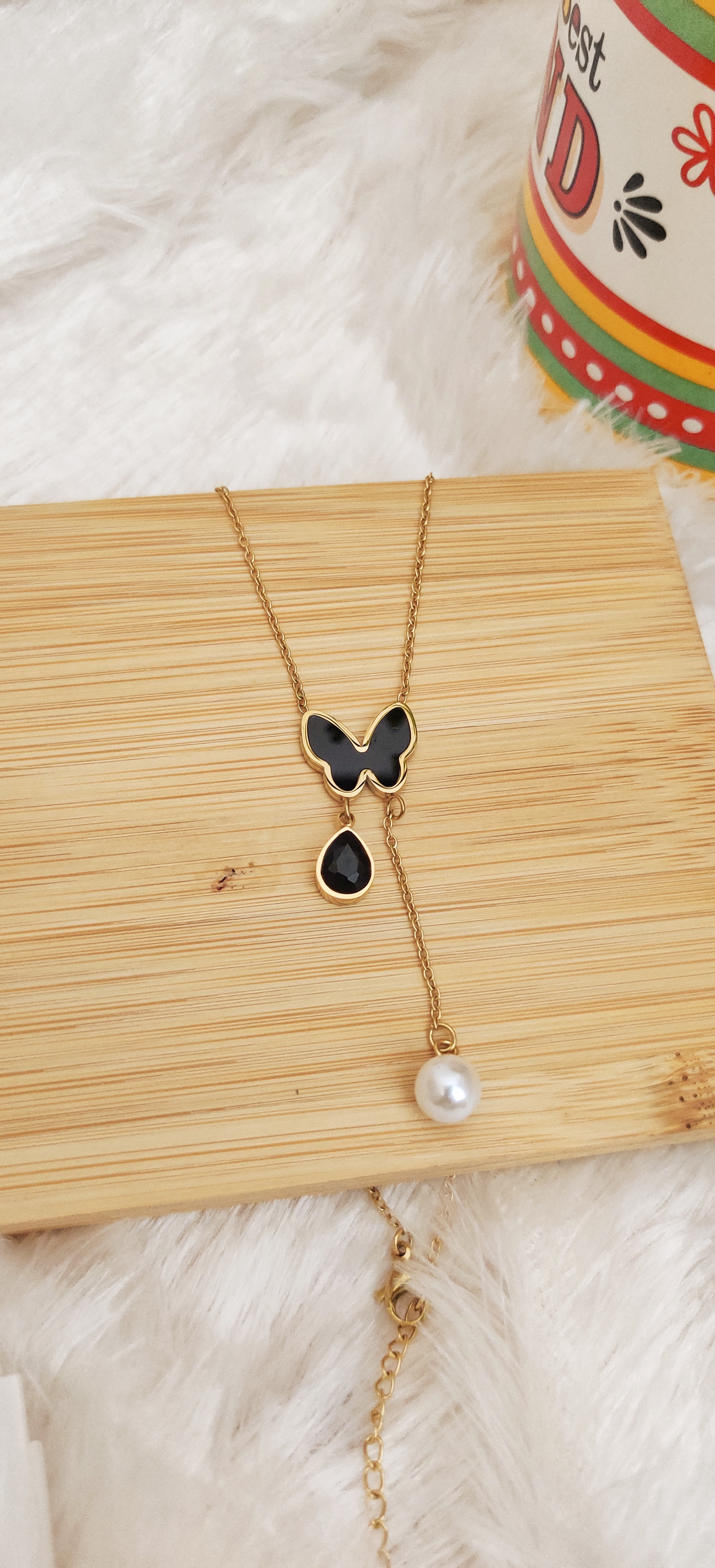 Butterfly Pearl Pendant Necklace